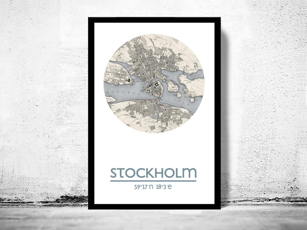ramani ya Stockholm ramani bango
